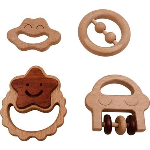 1 set Babies and toddlers learn to crawl and grasp beech wood toys, wooden cars, puppy cars, childrens playmate toys