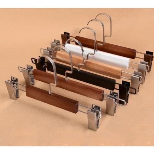 10pcs/lot wooden hangers for clothes hight quality vintage hanger pants clip wood clothes rack (20pcs or more free LOGO)