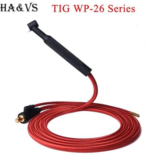 WP26 Quick Connect TIG Welding Torch Gas-Electric Integrated Red Hose Cable Wires 4M 35-50 Euro Connector 13.12FT