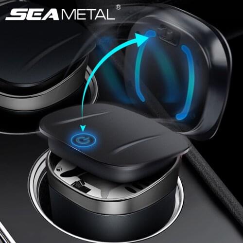 Car Ashtray with Switch Electric Lid Multi-Scene Application Portable Ashtray Washable LED Ambient Light Holder Car Accessories