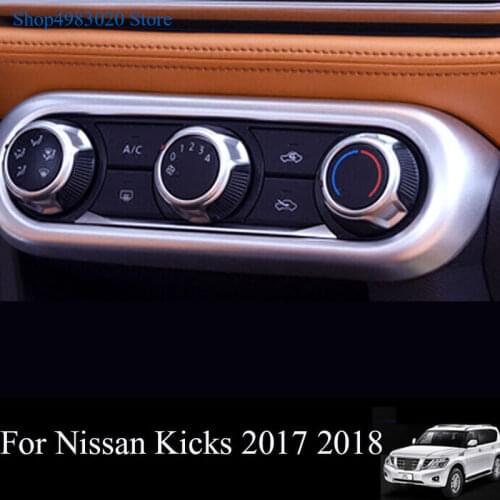 Car Accessories ABS Chromed Air Conditioner Switch Board Cover Trim Molding for Nissan Kicks 2017 Auto Styling