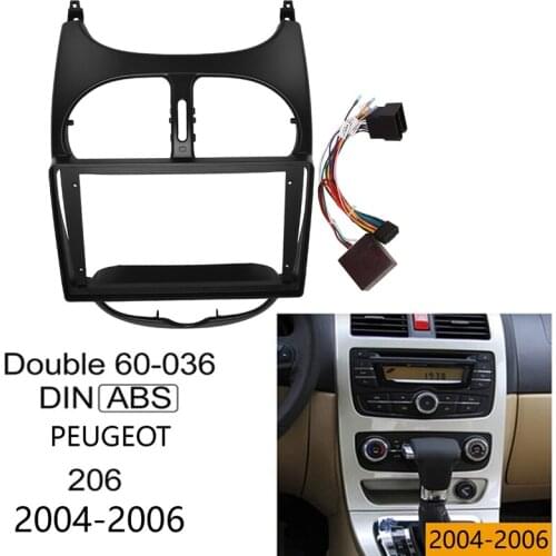 Car Radio Fascia Panel Frame CD DVD Dash Audio Cover Trim With Frame Cable Canbus For PEUGEOT 206 2000-2006