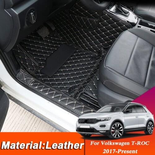 Car Styling Custom Foot Mat For Volkswagen T-ROC 2017-Present LHD Leather Floor Protect Waterproof Pad Auto Accessories