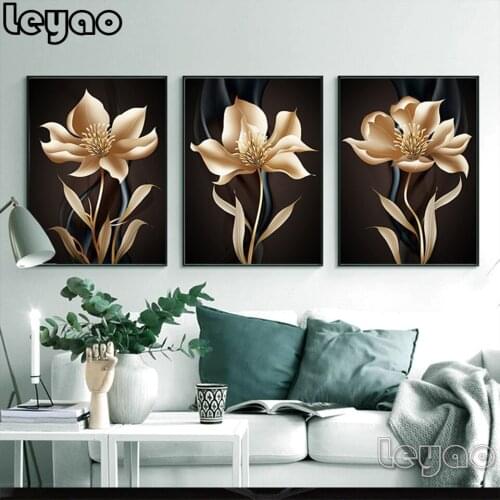 Floral Botanical diy Diamond painting Flower Plant Nordic Style full drill square rhinestones art Diamond Embroidery art decor