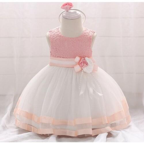 Flowers Toddler Baby Dresses Littble Girls Wedding Baptism Dress Newborn Girl Clothes One 1ST Birthday Princess Dress