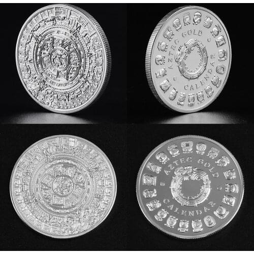 Maya Memorial Coin Pyramids Coins American Coins Mexico Aztec Gold and Silver Foreign Non-currency Coins