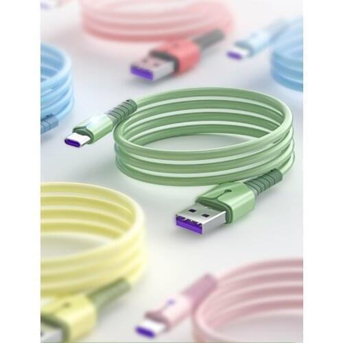 5A Liquid Silicone Super Fast Charge Cable Micro USB Type C Cable for Samsung Huawei Xiaomi One Plus Charging Wire Data Cable