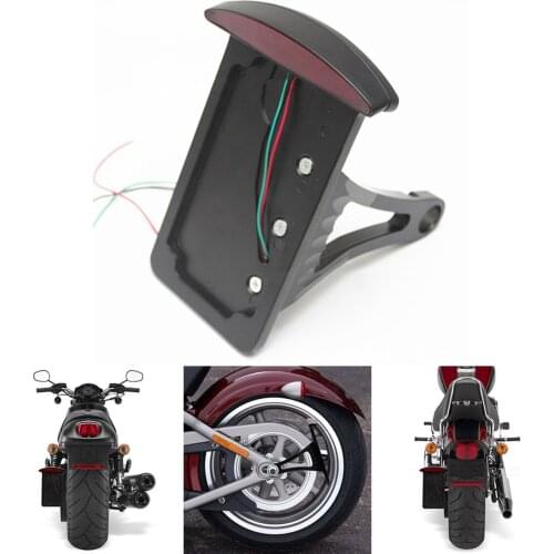 Motorcycle Tail Brake Light License Plate Holder Frame LED Stop Lamp Bracket Fit For Harley-Davidson 883