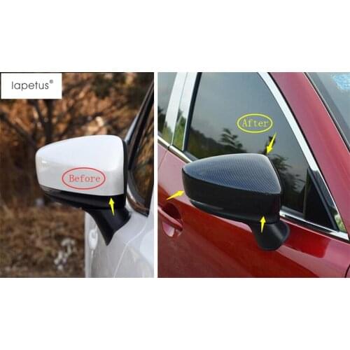 Lapetus Accessories For Mazda 3 AXELA Sedan Hatchback 2014 - 2018 Rearview Mirror Shell Rear-view Mirror Cover Kit Trim 2 Pcs