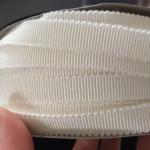 1.2(1.3)cm Width Thicker Ivory white 300yards soft cotton matte smooth wavy border horizontal grain ribbon ribbon