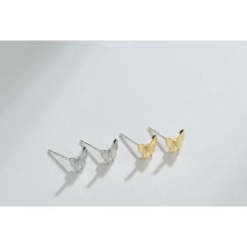 MESTILO 2021 Cute Gold Color Small Butterfly Shape Earrings Ladies Korean Classic Fashion Brand Animal Earrings Jewelry Gifts