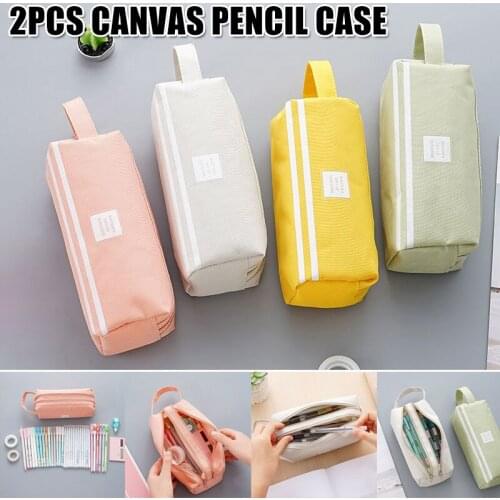 Pencil Case Large Capacity Student Stationery Pouch Pen Bag with Double Zipper Closure Office Organizer Stationery Bag N
