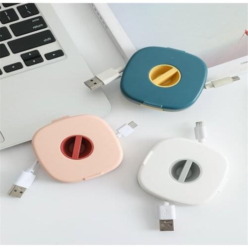 Portable Rotatable Charging Cable Winder Cable Organizers Support Manager Mobile Phone Holder Data Cable Finishing Storage Box