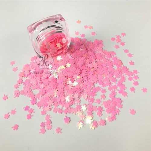 PrettyG 1 Box Four-Leaf Clover Shamrock Shape Pearl Iridescent Glitter Sequins for Resin DIY Nail Makeup Decoration Accessories
