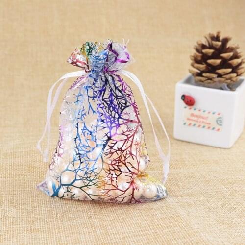 New Style Fashion Organza Drawable Wedding Gift Bags&Pouches White 15x10cm 10PCS