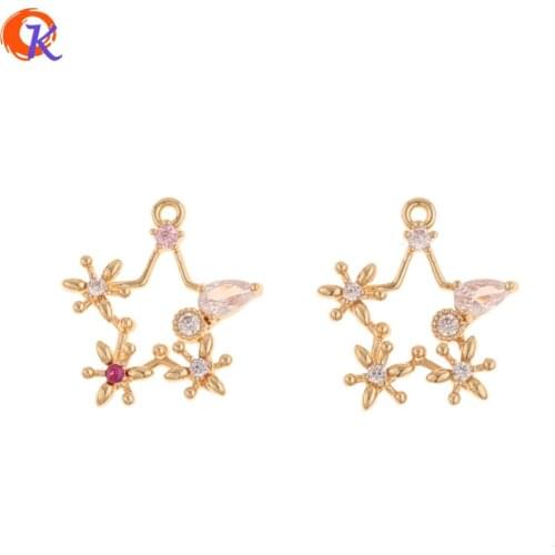 Cordial Design 20Pcs 17*18MM Jewelry Accessories/DIY Making/CZ Charms/Genuine Gold Plating/Hand Made/Earring Findings