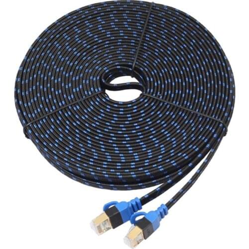 Cat7 Ethernet Cable RJ45 Lan Cable Network Cat6 Flat Cable Dual Interface Gold Plated Connector for Router 1m/2m/3m/5m/10m/15m