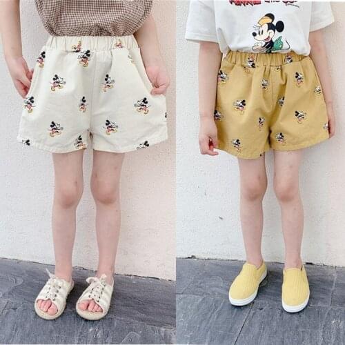 Disney Hot Short For Girls Boys Mickey Minnie Mouse Children Pantalones New Summer Casuel Travel Beach Toddler Kids Cotton Pants
