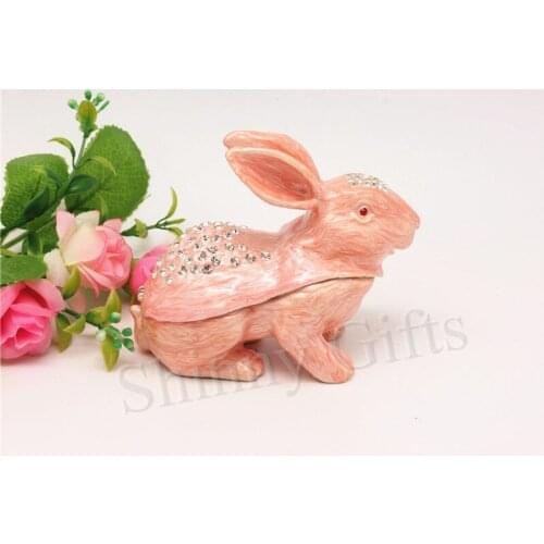 Special Offer Wholesales 100% Handmade Enamel Animal Rabbit Shape Trinket Box hare Shape Home Decorative Box