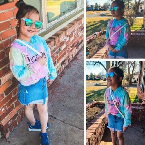 TELOTUNY clothes Teen Kids Girls Letter Gradient Long Sleeve Hoodies Sweatshirts Pullover Tops sweatshirt for children Sep18