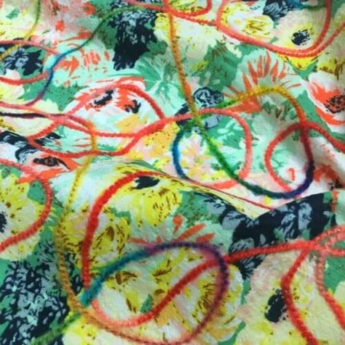 Fashion printed base fabric wool embroidery fabrics Exquisite womens skirt fashion designer fabrics