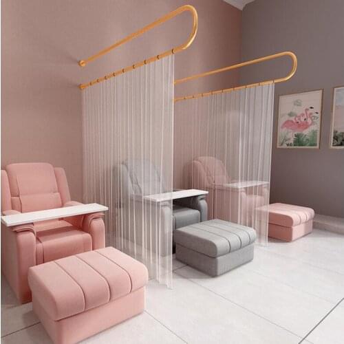 U-shaped partition curtain of beauty bed in beauty salon