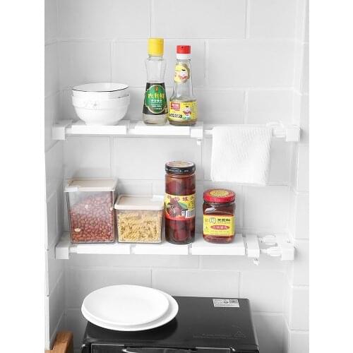 Window sill retractable partition kitchen gap storage telescopic rod rack layered rack bathroom storage rack compartment board