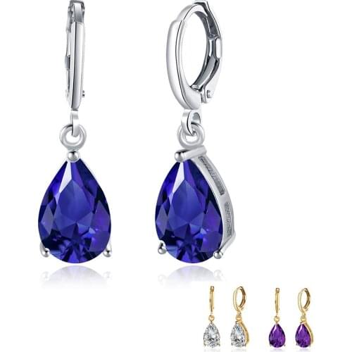 ZEMIOR Water Drop Romantic Drop Earrings For Women Clean Cubic Zirconia 3 Color Earring Anniversary Fashion Jewelry Recommend