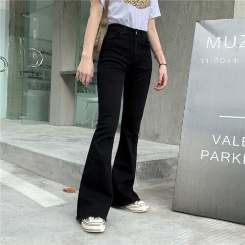 5XL Elastic High Waist Micro Flared Jeans For Women Womens Spring Summer Vintage Slim Trumpet Fishtail Pants Feme Trousers
