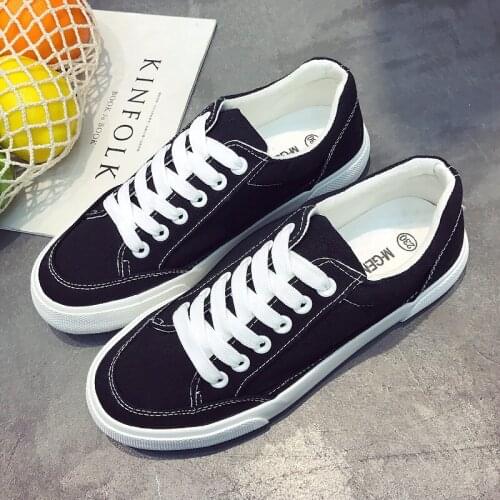Women sneakers fashion solid sewing shallow white sneakers canvas women shoes casual lace-up canvas shoes woman tenis feminino