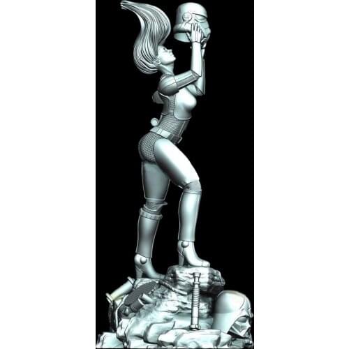 1/24 75mm 1/18 100mm Resin Model Kits Space Female Warrior Soldier Figure Unpainted No Color
