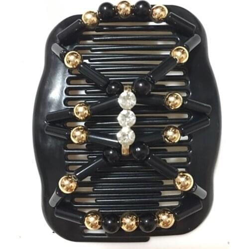 30pcs/lot Magic Elastic Hair Double Clips Stretchy Beads Hair Comb