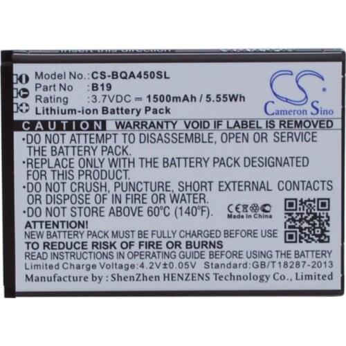 Cameron Sino 1500mAh battery for BQ Aquaris 4.5 B19 BT-1950-259 Mobile, SmartPhone Battery