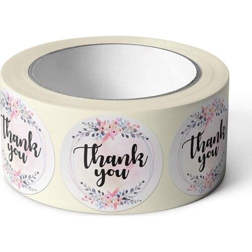 Thank you Flower Stickers 50pcs for Love Oh Baby Cute Stickers Labels for Wedding Party Scrapbooking Envelopes Seal Stickers