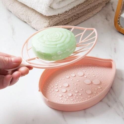 Household Shape Soap Box Leaf Soap Storage Box Bathroom Soap Dish Storage Plate Soap Drain Tray Holder Case Container soap caddy