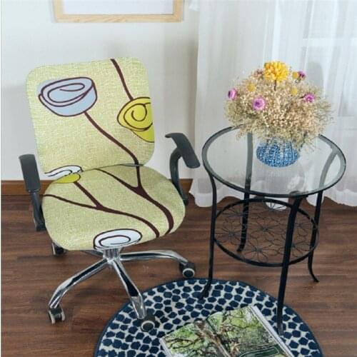 New Chair Cover Split Office Computer Chair Cover Comfortable Soft Stretch Rotating Chair Pads Printed Task Chair Covers 2020
