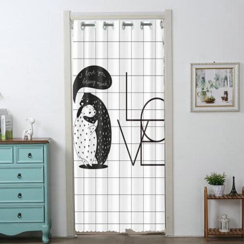 FILMILIL Door Curtains Cartoon Hand Painted Scenery Bedroom Kids Room Door Curtain