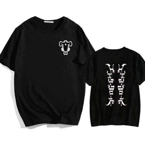 Unisex Black Clover Logo O-neck Fashion Hip Hop Print Fashion Anime T-shirt