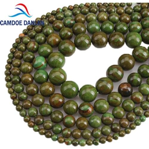 Beads Natural Stone Green Jaspers Round Shape Loose Beads 4/6/8/10/12mm Diy Bracelet Necklace Women For Jewelry Making