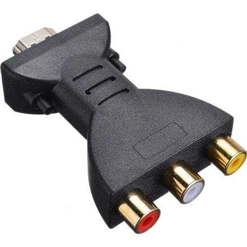 Mayitr 1PC 3 RGB/RCA Audio Video Adapter 24K Gold-plated Digital Signal AV Component Converter For HDTV DVD Projector