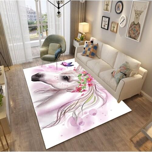 Cartoon Unicorn Series Child Carpets For Living Room Bedroom Area Rug Soft Flannel Kids Room Play Carpet Antiskid Baby Crawl Mat