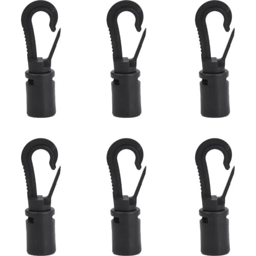 Pack of 6 Pieces Strong Shock Cord End Hook for 5mm Cord Marine Boat Kayak Canoe Accessories