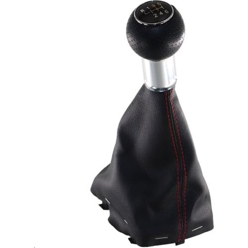 Chrome & Leather Car Shift Gear Knob Lever Gaitor Boot Cover For Audi A3 S3 8L 2001 2002 2003 decoration accessories