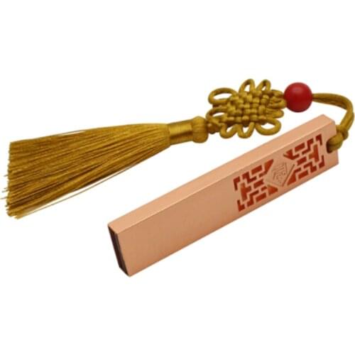 New Chinese style Red copper usb2.0 with tassel memory flash pendrive u disk with original packing