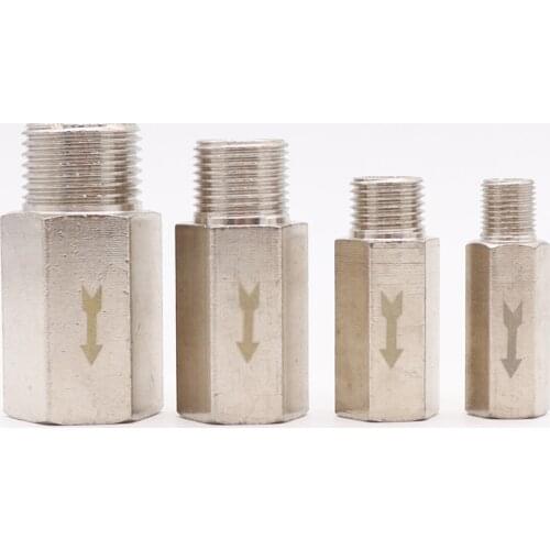 1/8" 1/4" 3/8" 1/2" BSP Male To Female Brass Pneumatic Check Valve Full Port One Way Non-return Valve For Air Water Oil Gas