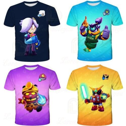 Short Sleeve Coat Browlers Spike and Star,Leon Child Kids T-shirt Shooting Game 3d t shirts Fashion Girls Harajuku Boys Clothes