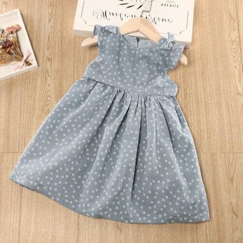 Girls Dress 2021 Summer Floral Bow Dresses Cute Princess Dress Wholesale Clothing Toddler Girl Clothes Dress for Girls