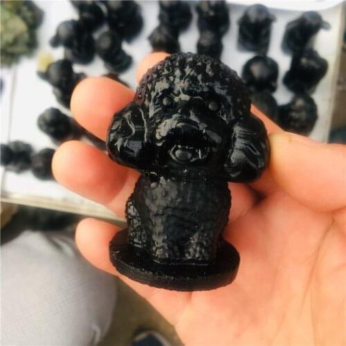 Natural crystal obsidian dog birthday present 1pc