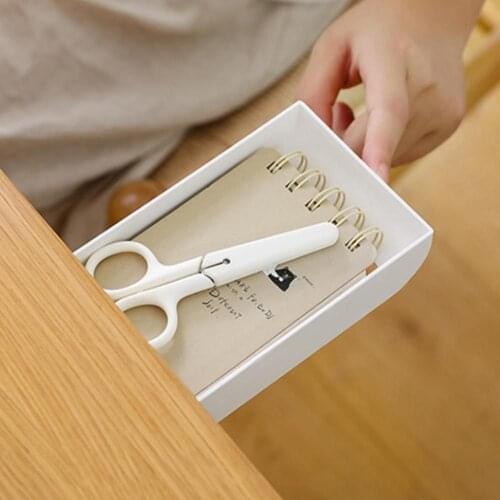 1pcs Pencil Tray Desk Table Storage Self Adhesive Under Set Up Pen Desk Drawer Organizer Pencil Tray Storage Holder