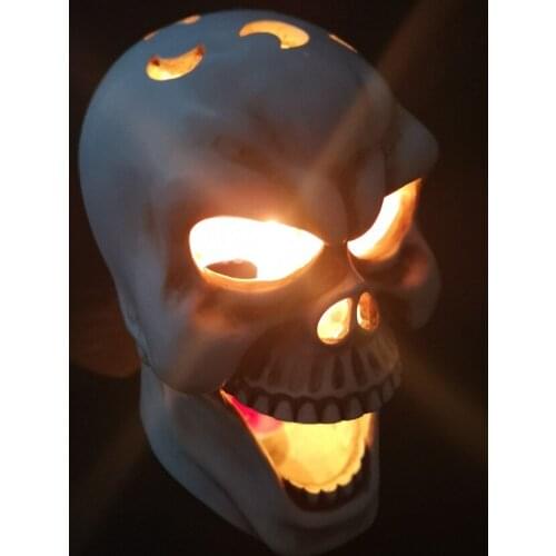 European and American Home Decoration Big Mouth Skull Candle Holder Ornaments Halloween Atmosphere Decoration Candle Holder